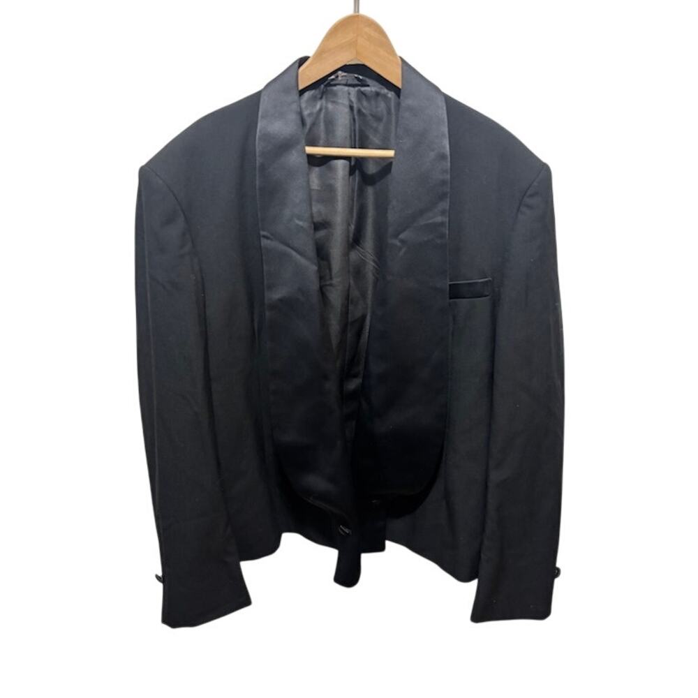 Vintage Raffinati Formal Robert Wagner Black Tuxedo Jacket Shawl Collar 48L USA